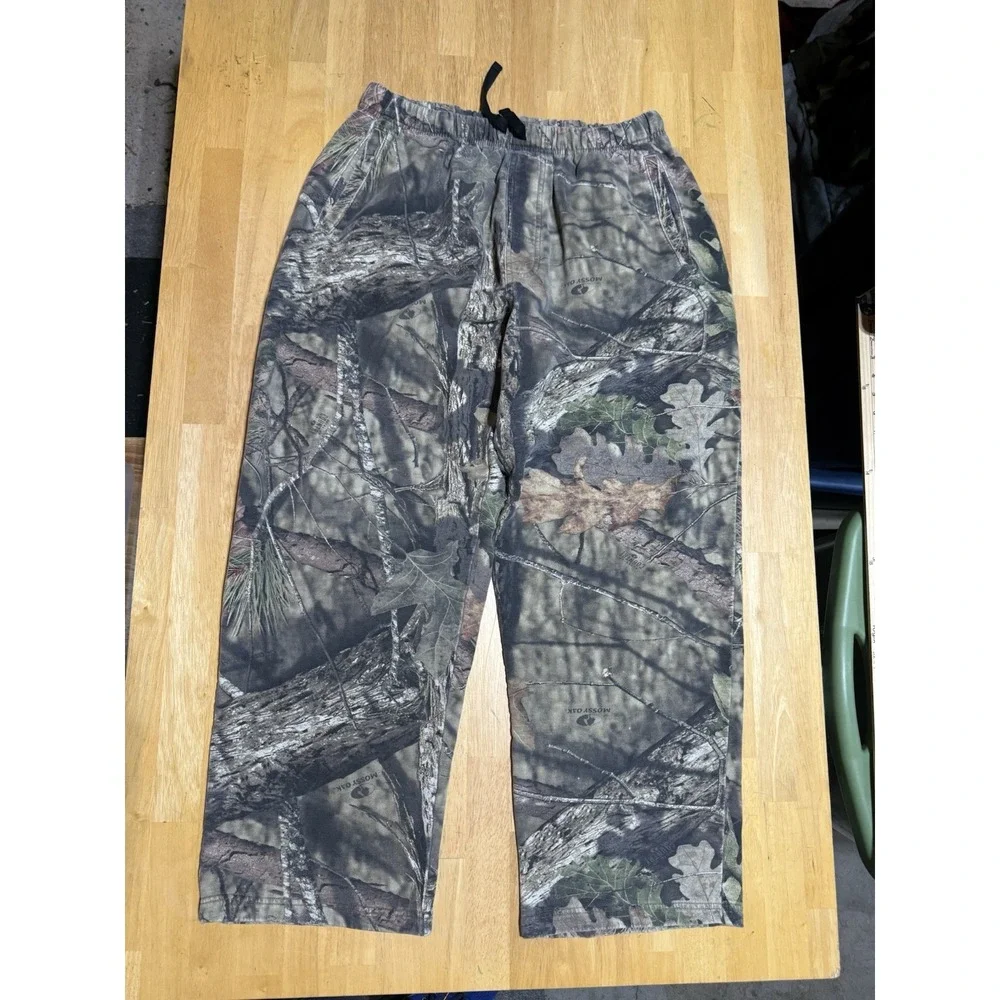 Mossy Oak Break-Up Camo Sweatpants Mens XL 40-42 Fleece Baggy Hunting Y2K